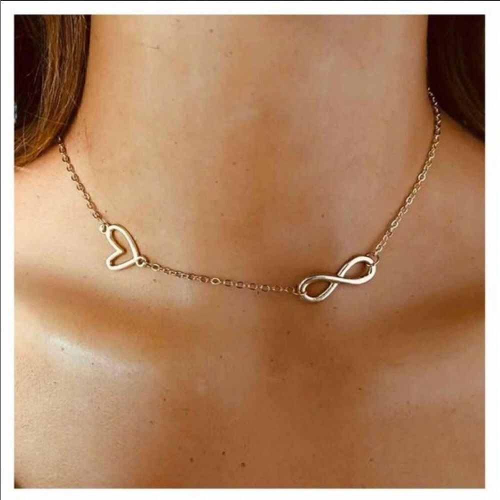 Necklace Dainty Infinity Love Gold colorZinc Alloy